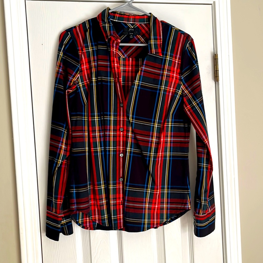 JCrew Plaid Top